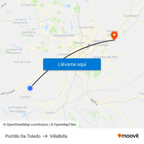 Portillo De Toledo to Villalbilla map