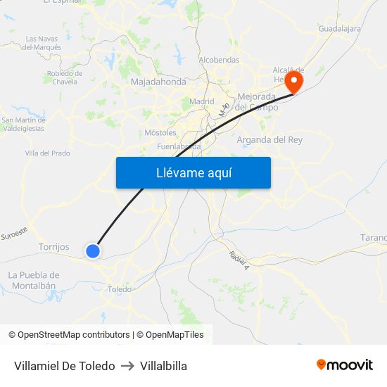 Villamiel De Toledo to Villalbilla map