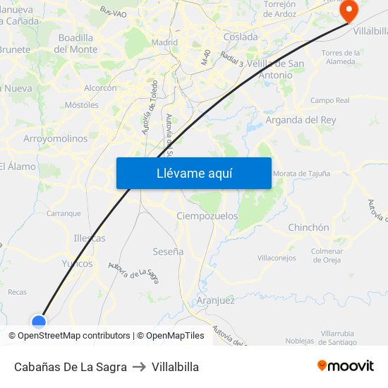 Cabañas De La Sagra to Villalbilla map