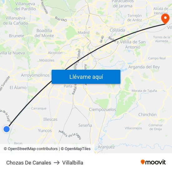 Chozas De Canales to Villalbilla map
