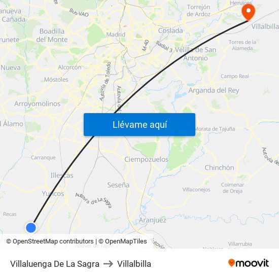 Villaluenga De La Sagra to Villalbilla map