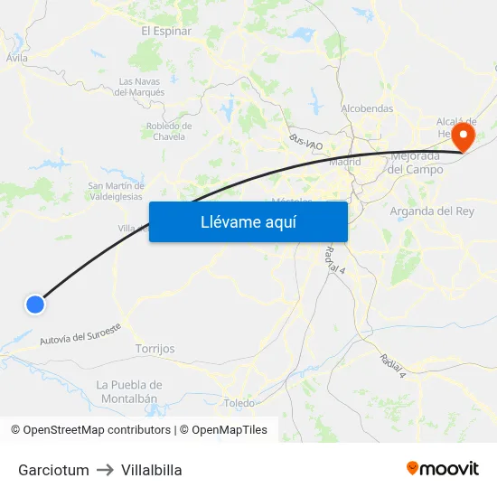 Garciotum to Villalbilla map