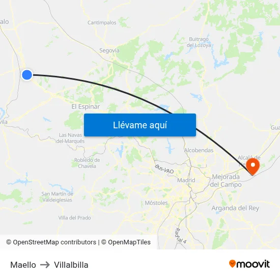 Maello to Villalbilla map