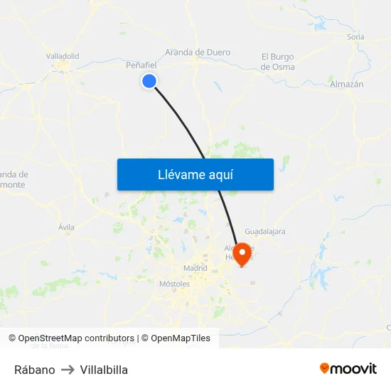 Rábano to Villalbilla map