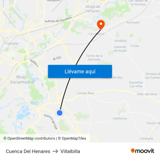 Cuenca Del Henares to Villalbilla map