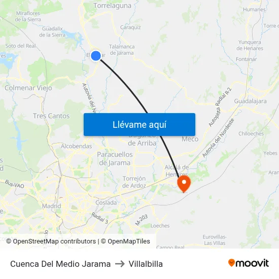 Cuenca Del Medio Jarama to Villalbilla map