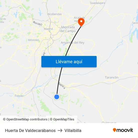 Huerta De Valdecarábanos to Villalbilla map