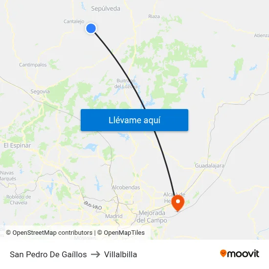 San Pedro De Gaíllos to Villalbilla map
