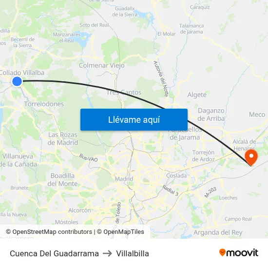 Cuenca Del Guadarrama to Villalbilla map