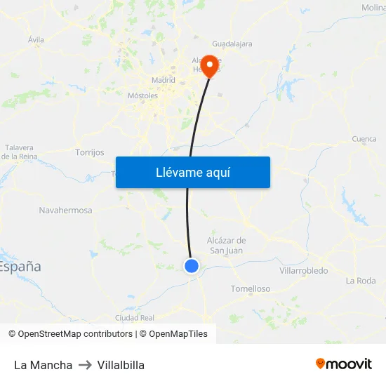 La Mancha to Villalbilla map