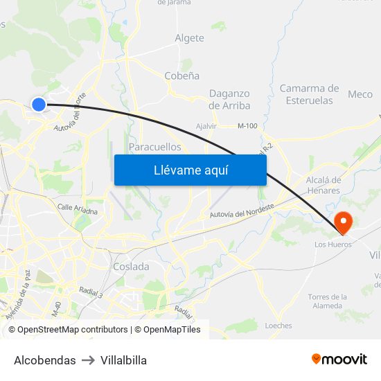 Alcobendas to Villalbilla map