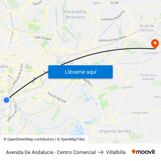 Avenida De Andalucía - Centro Comercial to Villalbilla map