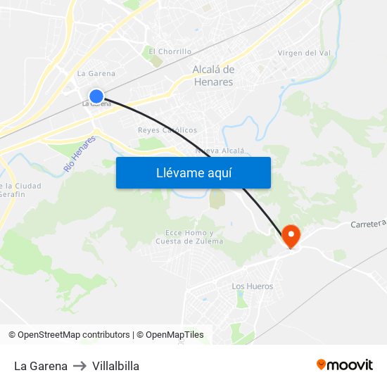 La Garena to Villalbilla map
