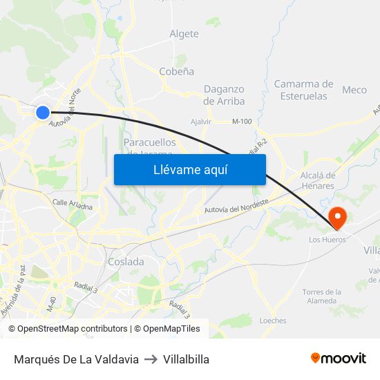 Marqués De La Valdavia to Villalbilla map