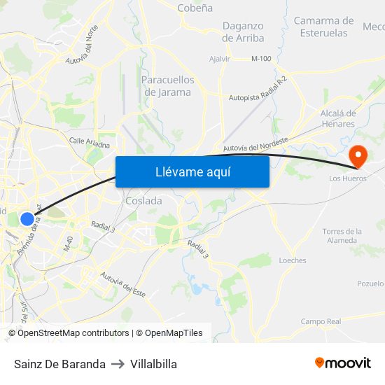 Sainz De Baranda to Villalbilla map