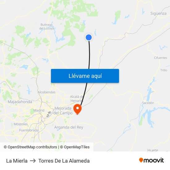 La Mierla to Torres De La Alameda map