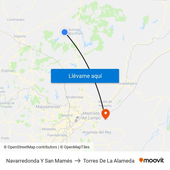 Navarredonda Y San Mamés to Torres De La Alameda map