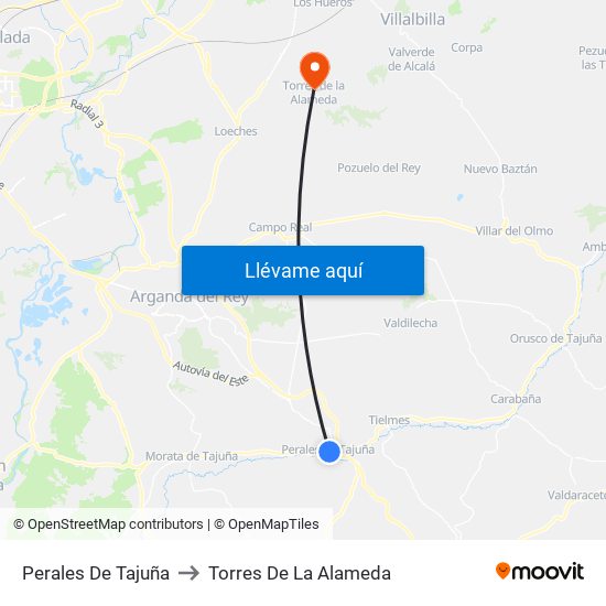 Perales De Tajuña to Torres De La Alameda map