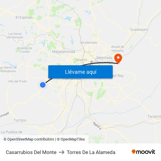 Casarrubios Del Monte to Torres De La Alameda map