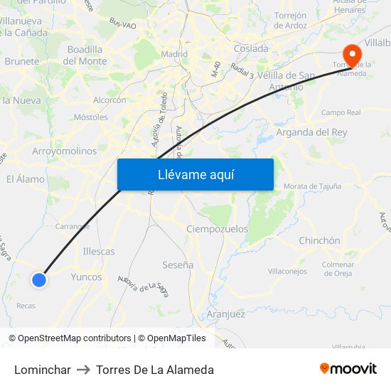 Lominchar to Torres De La Alameda map
