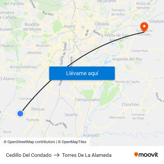 Cedillo Del Condado to Torres De La Alameda map