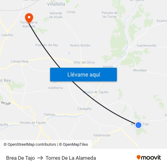 Brea De Tajo to Torres De La Alameda map