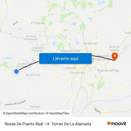 Rozas De Puerto Real to Torres De La Alameda map