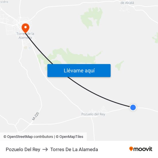 Pozuelo Del Rey to Torres De La Alameda map
