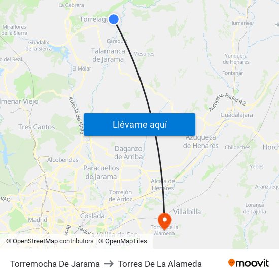 Torremocha De Jarama to Torres De La Alameda map