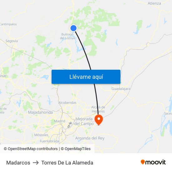 Madarcos to Torres De La Alameda map