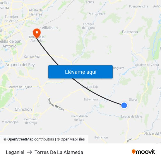 Leganiel to Torres De La Alameda map