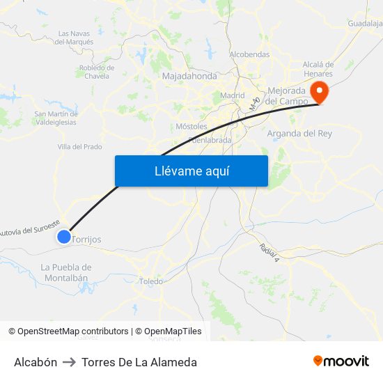 Alcabón to Torres De La Alameda map