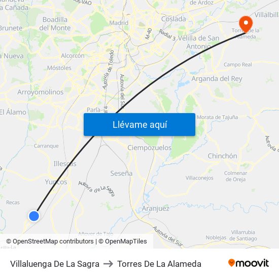 Villaluenga De La Sagra to Torres De La Alameda map