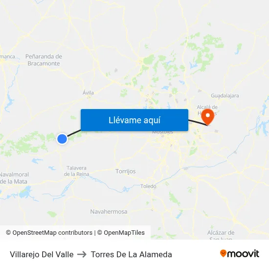 Villarejo Del Valle to Torres De La Alameda map