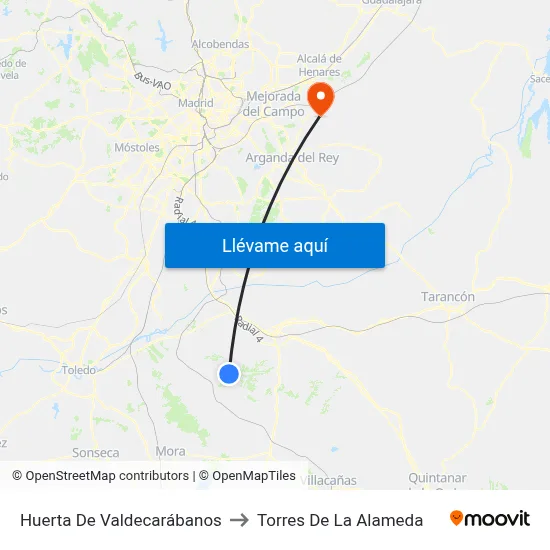 Huerta De Valdecarábanos to Torres De La Alameda map