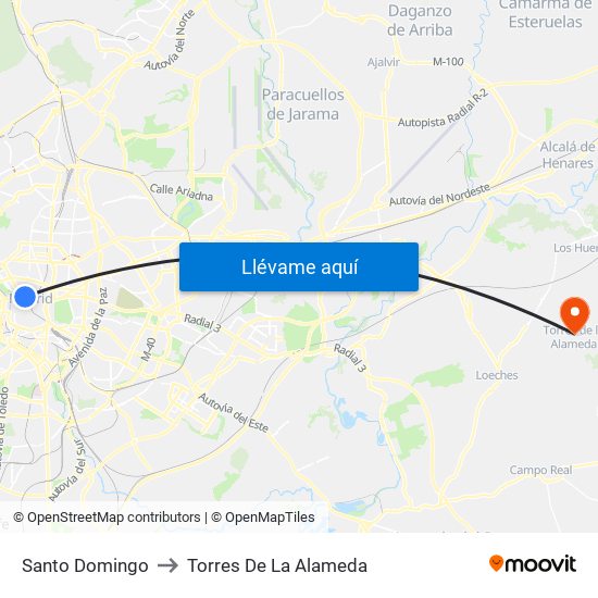 Santo Domingo to Torres De La Alameda map