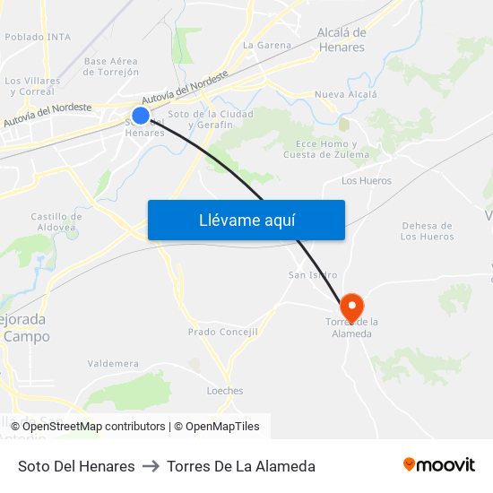 Soto Del Henares to Torres De La Alameda map