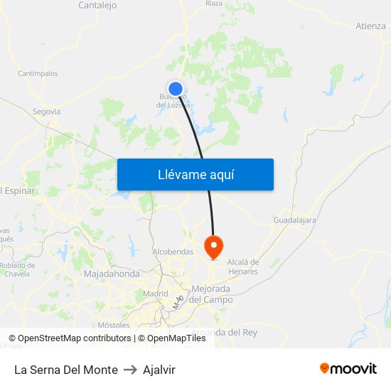 La Serna Del Monte to Ajalvir map