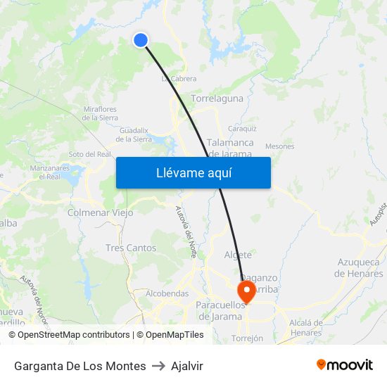 Garganta De Los Montes to Ajalvir map