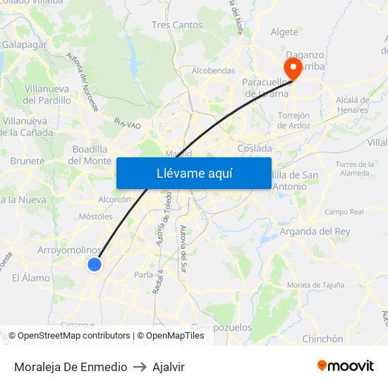 Moraleja De Enmedio to Ajalvir map