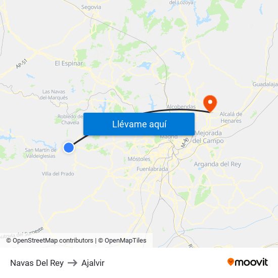 Navas Del Rey to Ajalvir map