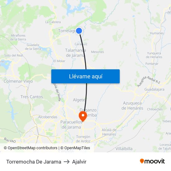 Torremocha De Jarama to Ajalvir map