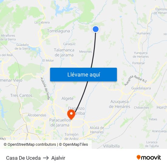 Casa De Uceda to Ajalvir map