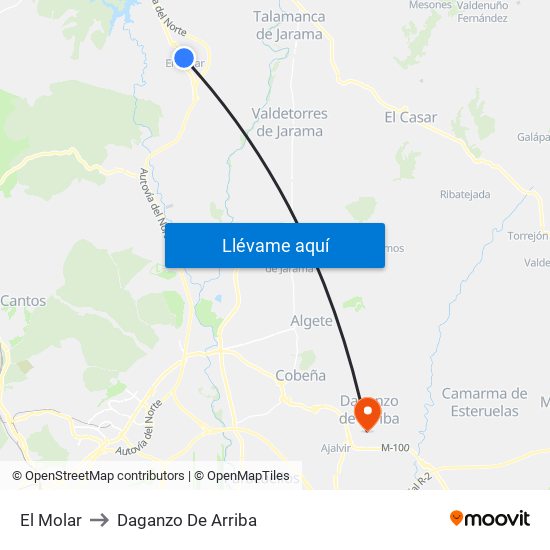 El Molar to Daganzo De Arriba map