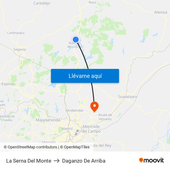 La Serna Del Monte to Daganzo De Arriba map