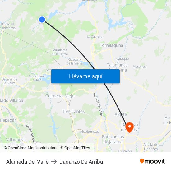 Alameda Del Valle to Daganzo De Arriba map