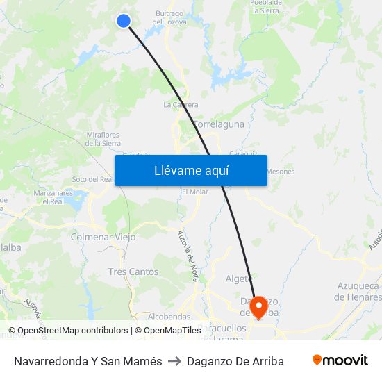 Navarredonda Y San Mamés to Daganzo De Arriba map