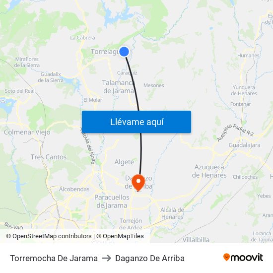 Torremocha De Jarama to Daganzo De Arriba map