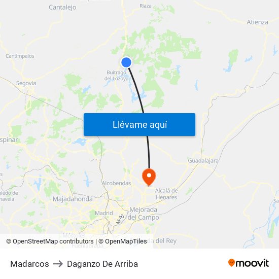 Madarcos to Daganzo De Arriba map