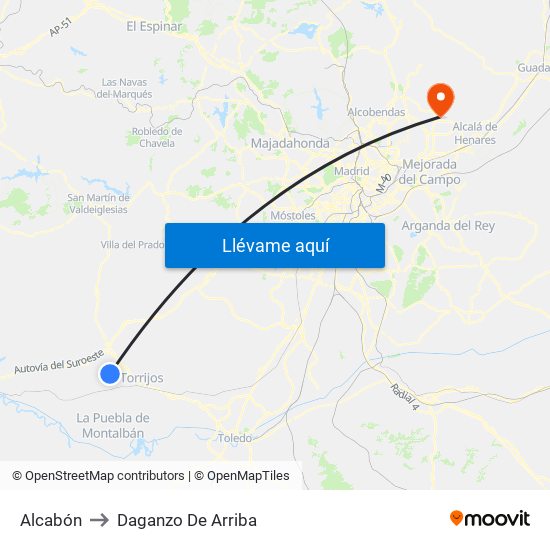 Alcabón to Daganzo De Arriba map